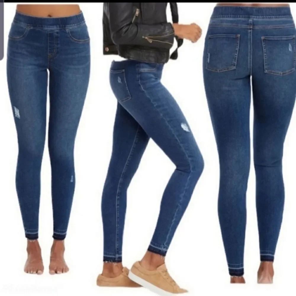 Spanx distressed raw hem skinny legging  jeans sz small